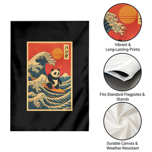 Panda Surfing Japanese Garden Flag Vintage Great Wave Off Kanagawa Anime Kawaii TS10 Print Your Wear