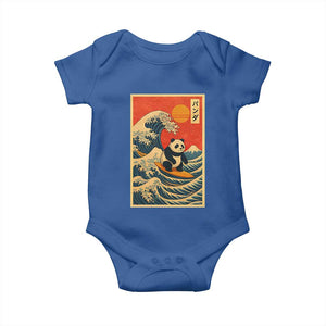 Panda Surfing Japanese Baby Onesie Vintage Great Wave Off Kanagawa Anime Kawaii TS10 Royal Blue Print Your Wear