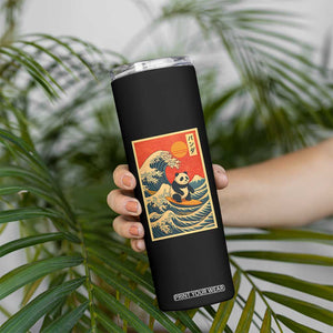 Panda Surfing Japanese Skinny Tumbler Vintage Great Wave Off Kanagawa Anime Kawaii TS10 Print Your Wear