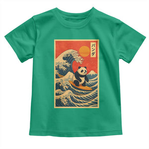 Panda Surfing Japanese Toddler T Shirt Vintage Great Wave Off Kanagawa Anime Kawaii TS10 Irish Green Print Your Wear