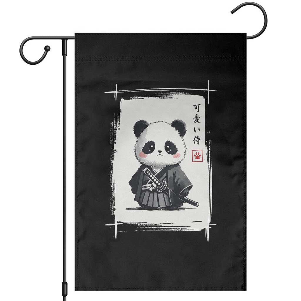Kawaii Anime Samurai Panda Garden Flag Vintage Sumi-e Japanese Art Funny Panda Lovers TS10 Black Print Your Wear