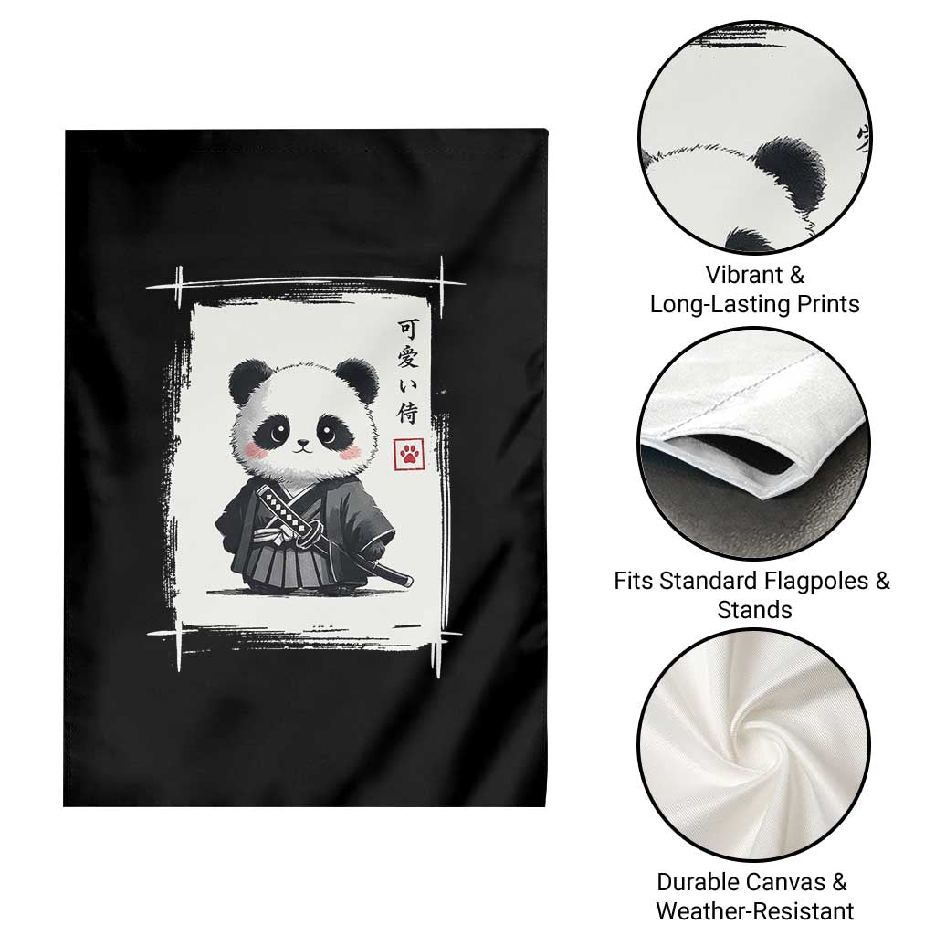 Kawaii Anime Samurai Panda Garden Flag Vintage Sumi-e Japanese Art Funny Panda Lovers TS10 Print Your Wear
