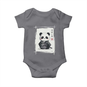 Kawaii Anime Samurai Panda Baby Onesie Vintage Sumi-e Japanese Art Funny Panda Lovers TS10 Charcoal Print Your Wear