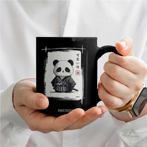 Kawaii Anime Samurai Panda Coffee Mug Vintage Sumi-e Japanese Art Funny Panda Lovers TS10 Print Your Wear