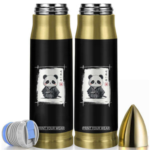 Kawaii Anime Samurai Panda Bullet Tumbler Vintage Sumi-e Japanese Art Funny Panda Lovers TS10 Black Print Your Wear
