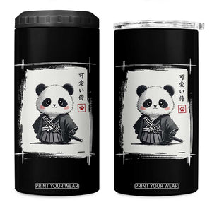 Kawaii Anime Samurai Panda 4 in 1 Can Cooler Tumbler Vintage Sumi-e Japanese Art Funny Panda Lovers TS10 One Size: 16 oz Black Print Your Wear