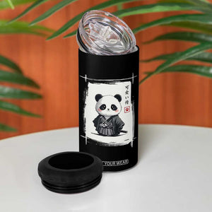 Kawaii Anime Samurai Panda 4 in 1 Can Cooler Tumbler Vintage Sumi-e Japanese Art Funny Panda Lovers TS10 Print Your Wear
