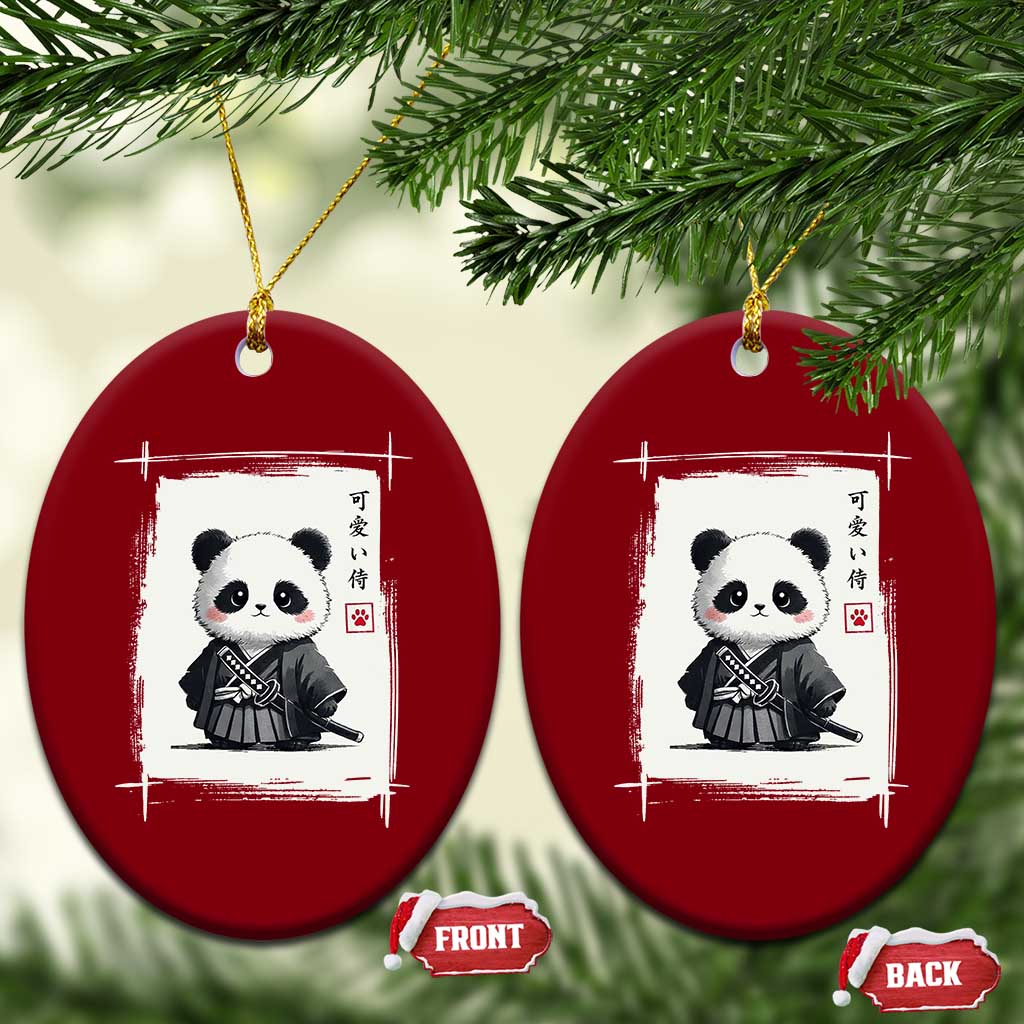 Kawaii Anime Samurai Panda Ceramic Ornament Vintage Sumi-e Japanese Art Funny Panda Lovers TS10 Print Your Wear