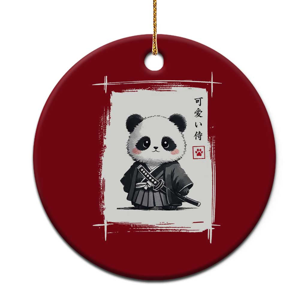 Kawaii Anime Samurai Panda Ceramic Ornament Vintage Sumi-e Japanese Art Funny Panda Lovers TS10 1pc Red Print Your Wear