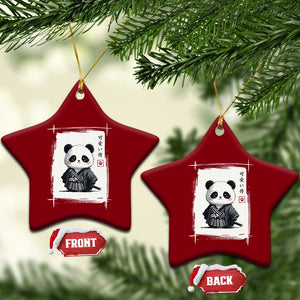 Kawaii Anime Samurai Panda Ceramic Ornament Vintage Sumi-e Japanese Art Funny Panda Lovers TS10 Print Your Wear