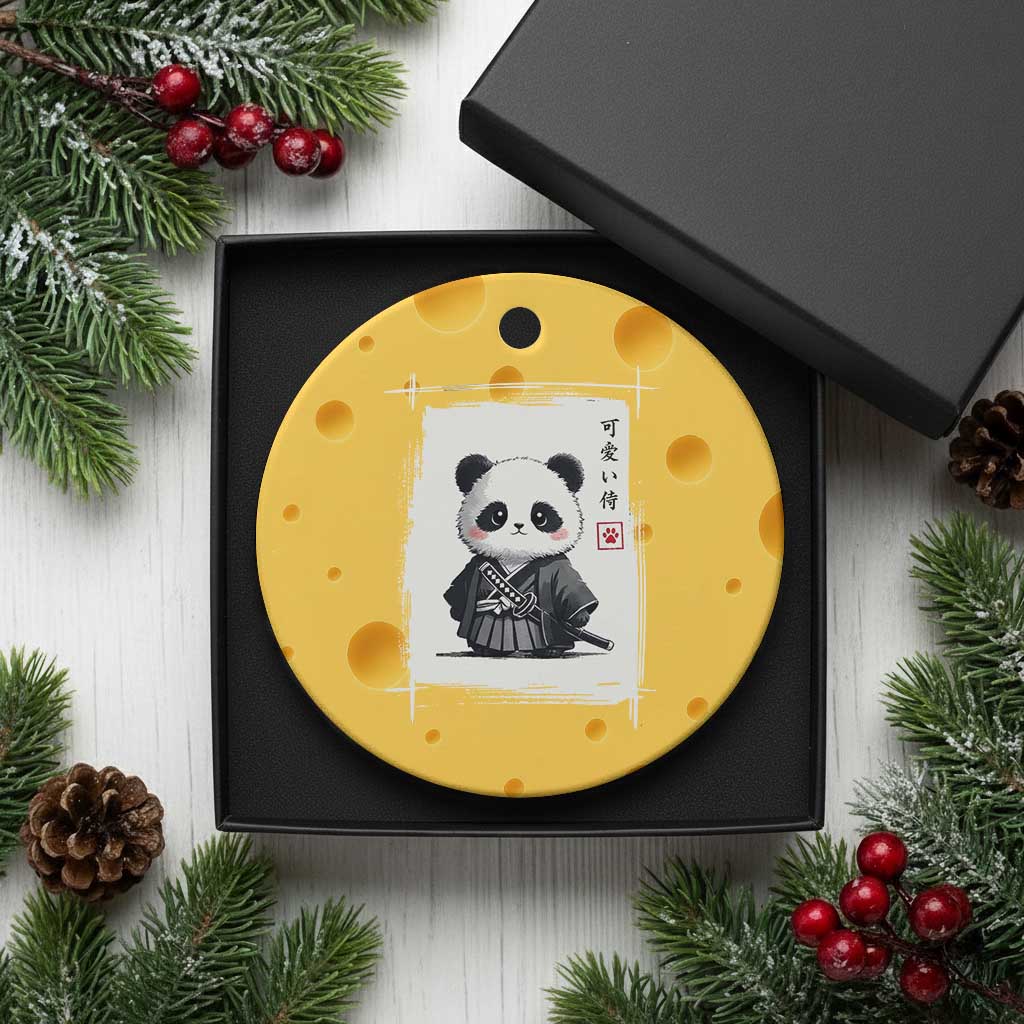 Kawaii Anime Samurai Panda Ceramic Ornament Vintage Sumi-e Japanese Art Funny Panda Lovers TS10 1pc Yellow Cheese Print Your Wear