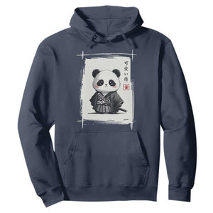 Kawaii Anime Samurai Panda Hoodie Vintage Sumi-e Japanese Art Funny Panda Lovers TS10 Navy Print Your Wear