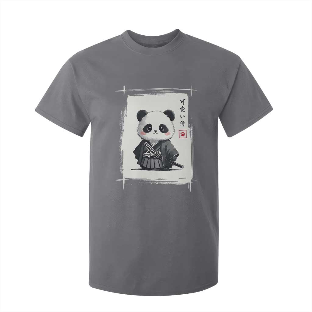 Kawaii Anime Samurai Panda T Shirt For Kid Vintage Sumi-e Japanese Art Funny Panda Lovers TS10 Charcoal Print Your Wear