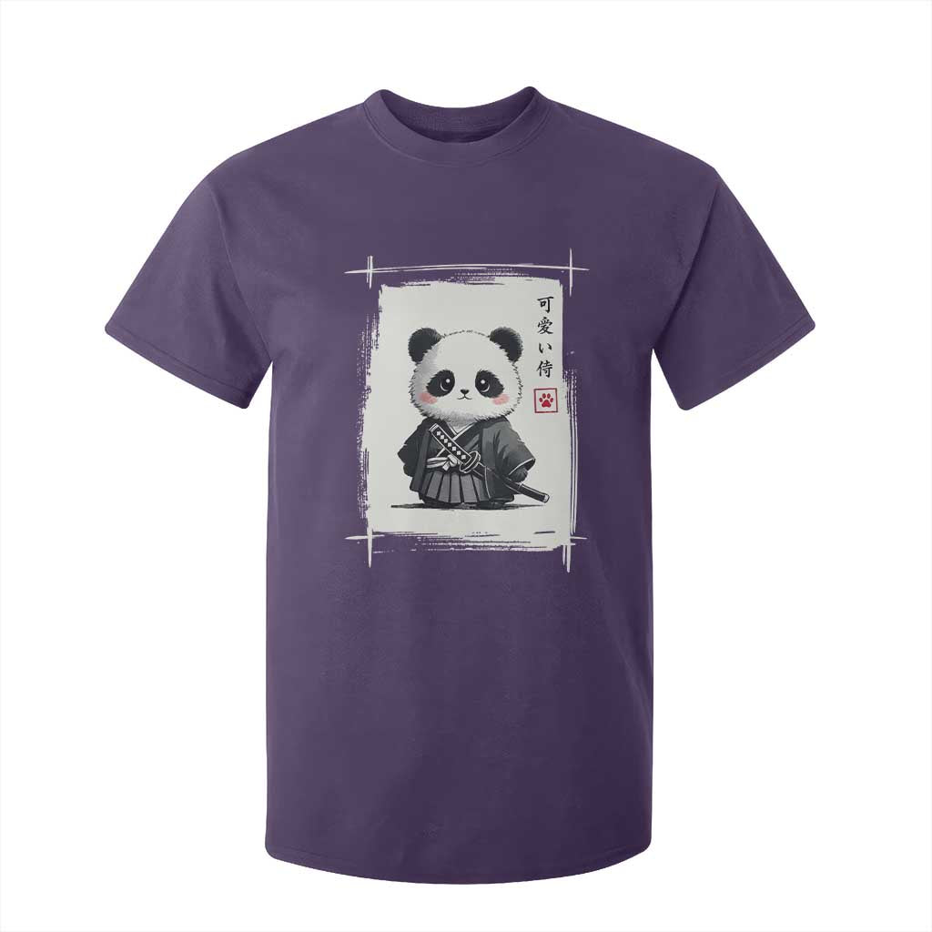 Kawaii Anime Samurai Panda T Shirt For Kid Vintage Sumi-e Japanese Art Funny Panda Lovers TS10 Purple Print Your Wear