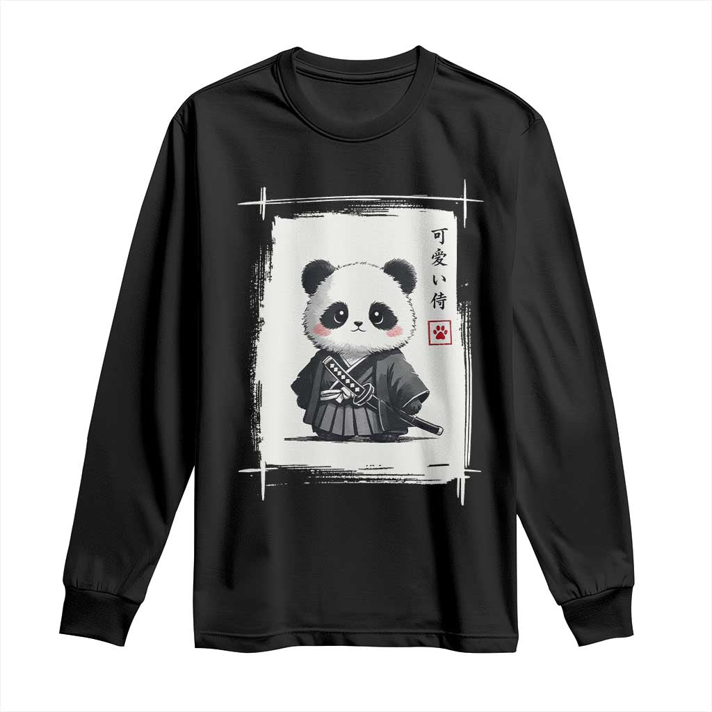 Kawaii Anime Samurai Panda Long Sleeve Shirt Vintage Sumi-e Japanese Art Funny Panda Lovers TS10 Black Print Your Wear