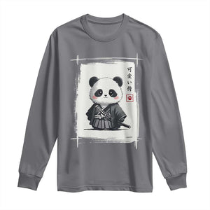 Kawaii Anime Samurai Panda Long Sleeve Shirt Vintage Sumi-e Japanese Art Funny Panda Lovers TS10 Charcoal Print Your Wear