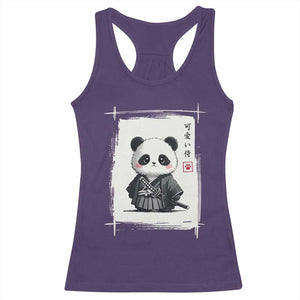 Kawaii Anime Samurai Panda Racerback Tank Top Vintage Sumi-e Japanese Art Funny Panda Lovers TS10 Purple Print Your Wear