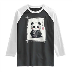 Kawaii Anime Samurai Panda Raglan Shirt Vintage Sumi-e Japanese Art Funny Panda Lovers TS10 Black White Print Your Wear