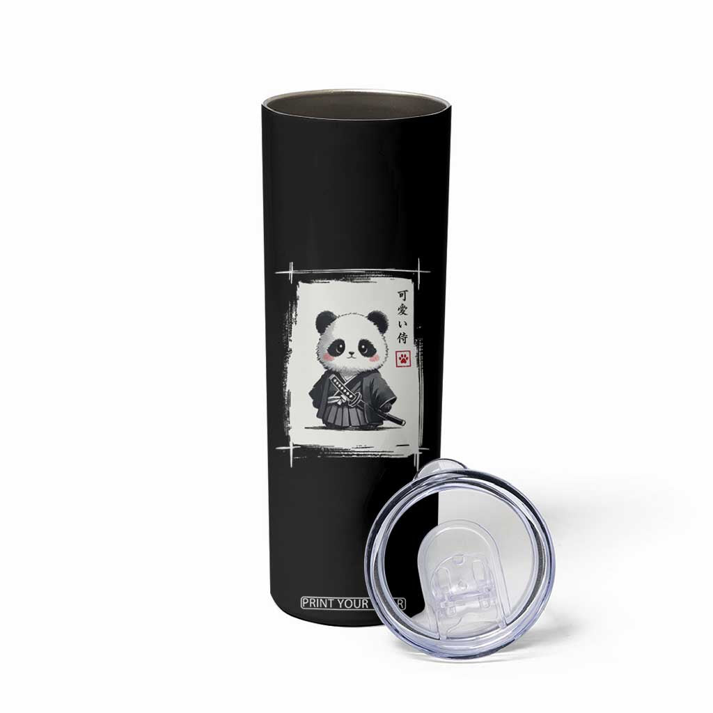 Kawaii Anime Samurai Panda Skinny Tumbler Vintage Sumi-e Japanese Art Funny Panda Lovers TS10 Print Your Wear