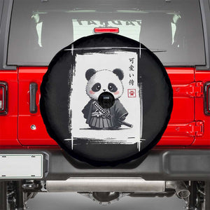 Kawaii Anime Samurai Panda Spare Tire Cover Vintage Sumi-e Japanese Art Funny Panda Lovers TS10 Black Print Your Wear