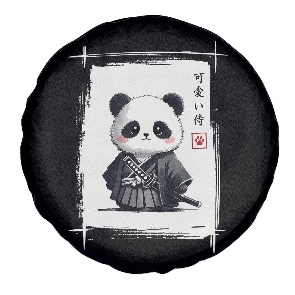 Kawaii Anime Samurai Panda Spare Tire Cover Vintage Sumi-e Japanese Art Funny Panda Lovers TS10 Print Your Wear