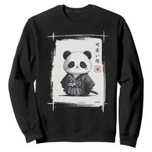 Kawaii Anime Samurai Panda Sweatshirt Vintage Sumi-e Japanese Art Funny Panda Lovers TS10 Black Print Your Wear