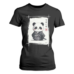 Kawaii Anime Samurai Panda T Shirt For Women Vintage Sumi-e Japanese Art Funny Panda Lovers TS10 Black Print Your Wear