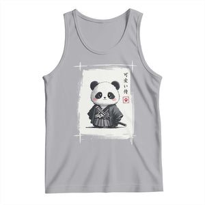 Kawaii Anime Samurai Panda Tank Top Vintage Sumi-e Japanese Art Funny Panda Lovers TS10 Athletic Heather Print Your Wear