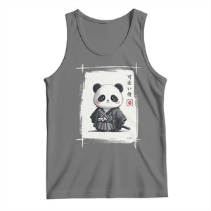 Kawaii Anime Samurai Panda Tank Top Vintage Sumi-e Japanese Art Funny Panda Lovers TS10 Black Heather Print Your Wear