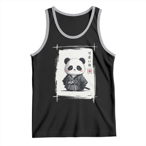 Kawaii Anime Samurai Panda Tank Top Vintage Sumi-e Japanese Art Funny Panda Lovers TS10 Black Athletic Heather Print Your Wear