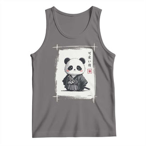 Kawaii Anime Samurai Panda Tank Top Vintage Sumi-e Japanese Art Funny Panda Lovers TS10 Deep Heather Print Your Wear