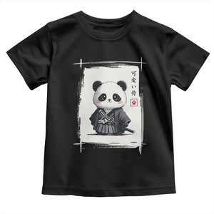 Kawaii Anime Samurai Panda Toddler T Shirt Vintage Sumi-e Japanese Art Funny Panda Lovers TS10 Black Print Your Wear