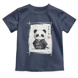 Kawaii Anime Samurai Panda Toddler T Shirt Vintage Sumi-e Japanese Art Funny Panda Lovers TS10 Navy Print Your Wear