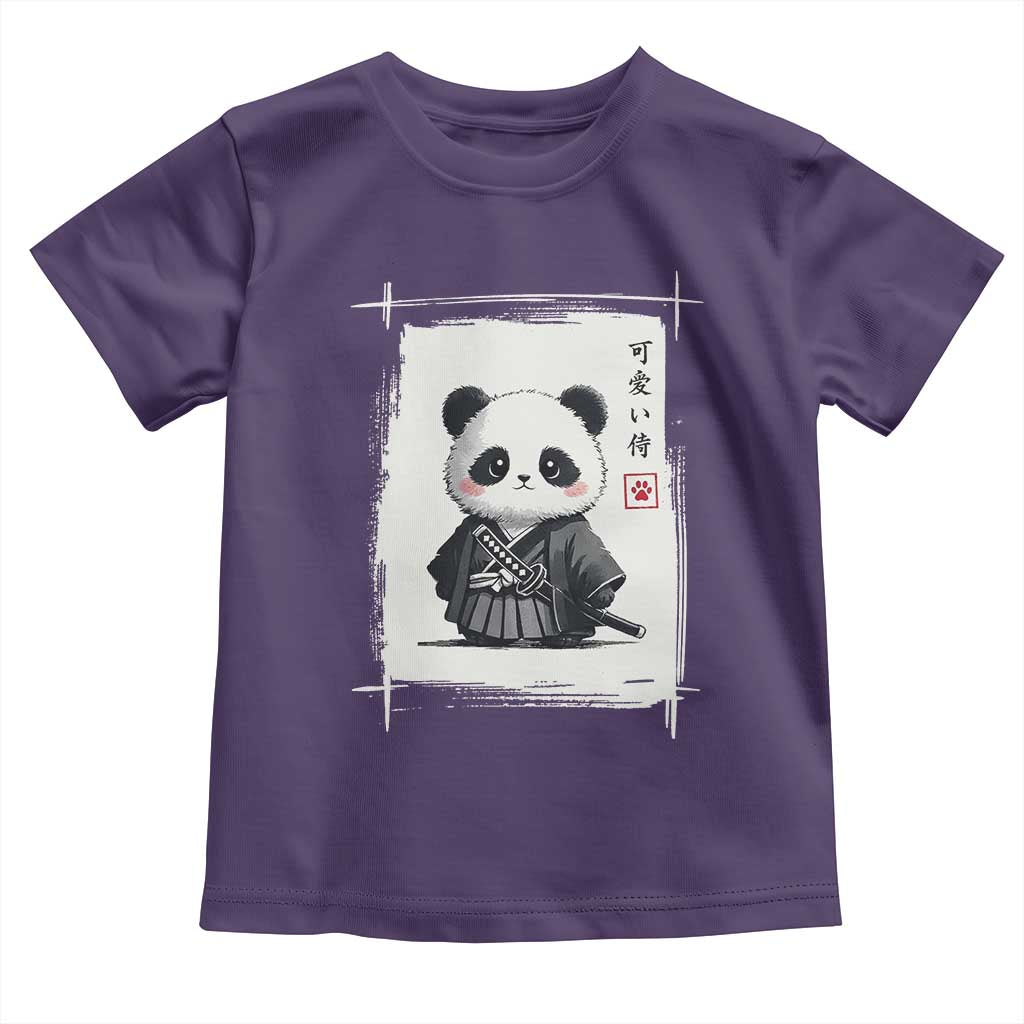 Kawaii Anime Samurai Panda Toddler T Shirt Vintage Sumi-e Japanese Art Funny Panda Lovers TS10 Purple Print Your Wear