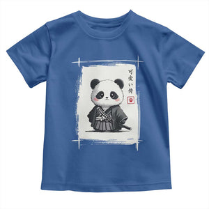 Kawaii Anime Samurai Panda Toddler T Shirt Vintage Sumi-e Japanese Art Funny Panda Lovers TS10 Royal Blue Print Your Wear