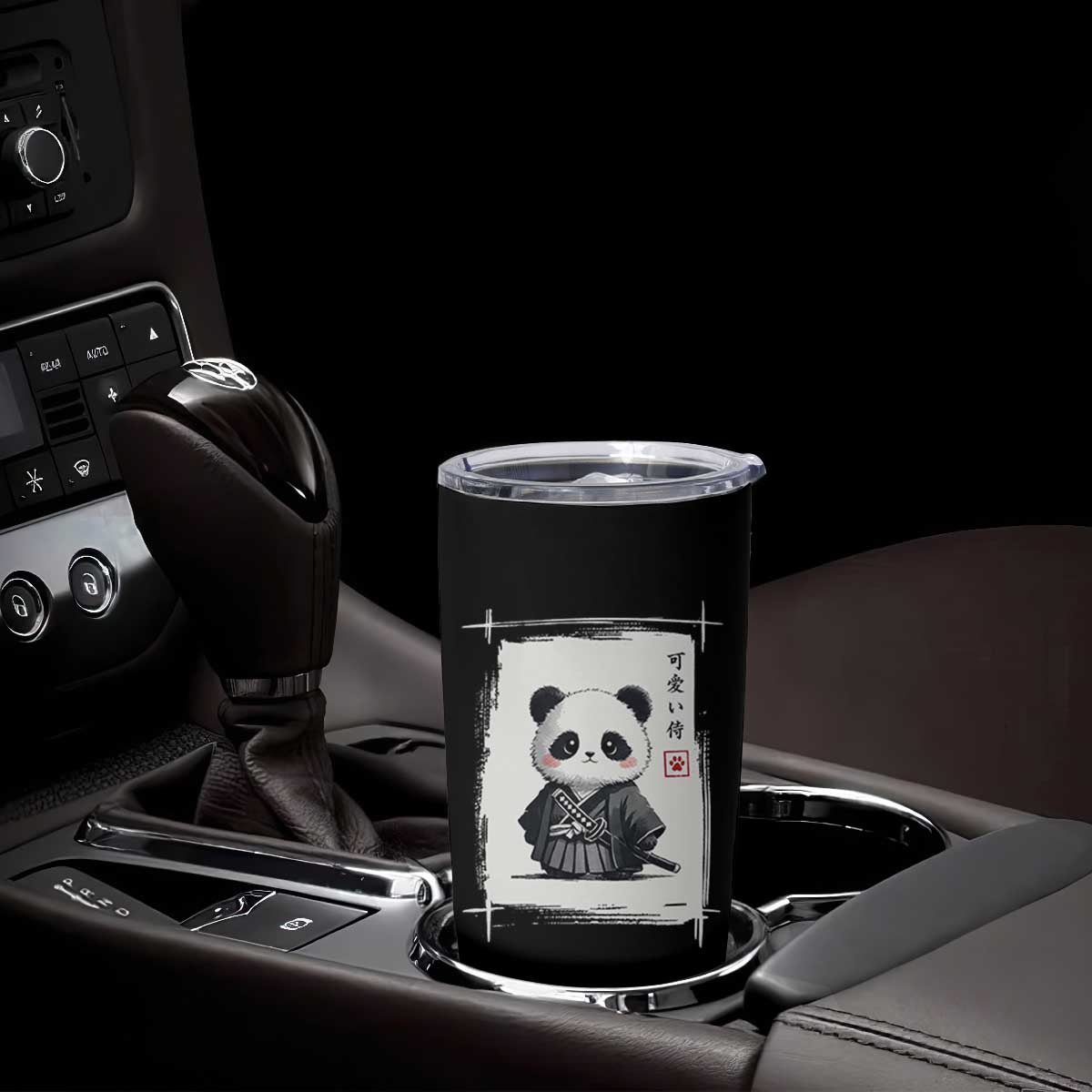 Kawaii Anime Samurai Panda Tumbler Cup Vintage Sumi-e Japanese Art Funny Panda Lovers TS10 Print Your Wear