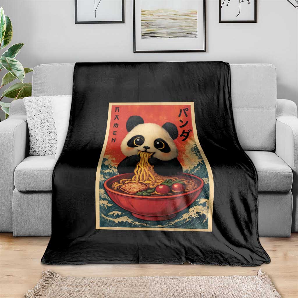 Kawaii Anime Panda Ramen Throw Blanket Funny Japanese Noodles Anime Lovers TS10 Print Your Wear