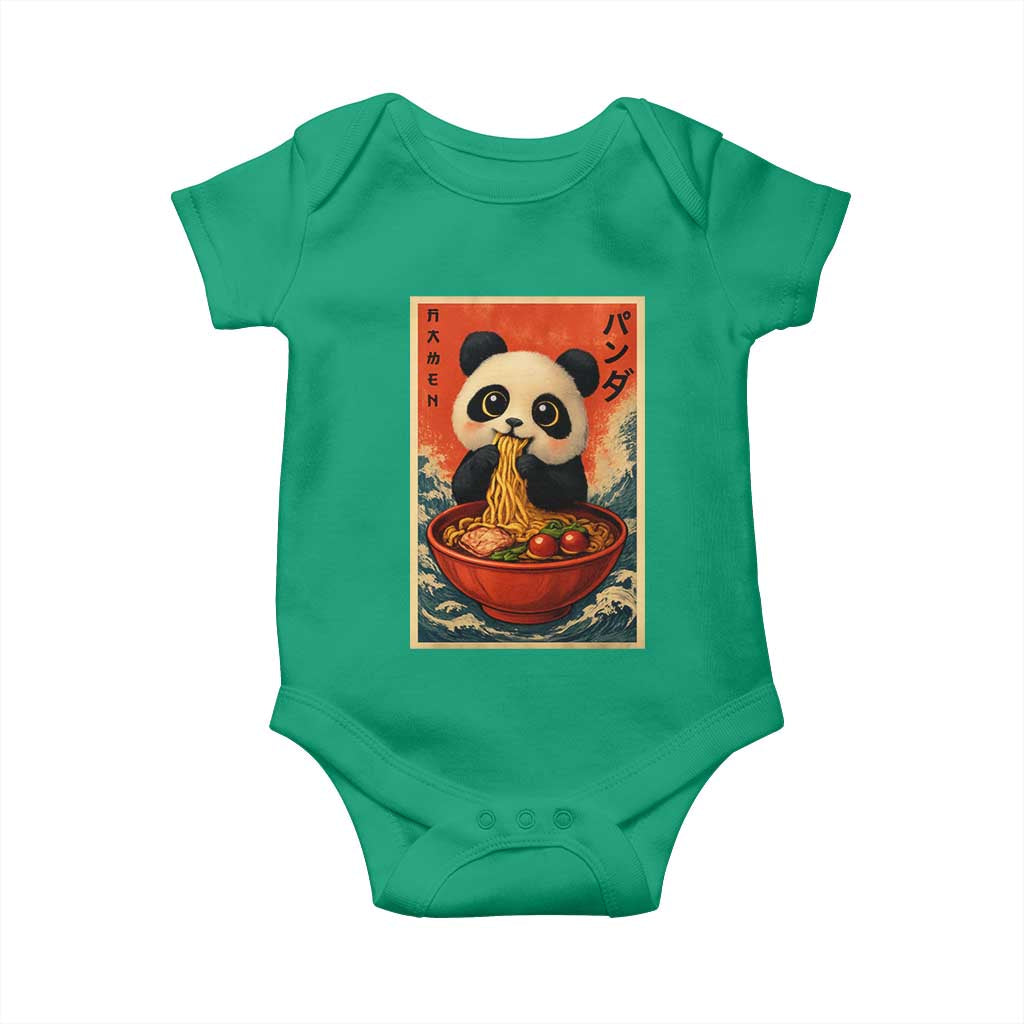 Kawaii Anime Panda Ramen Baby Onesie Funny Japanese Noodles Anime Lovers TS10 Irish Green Print Your Wear