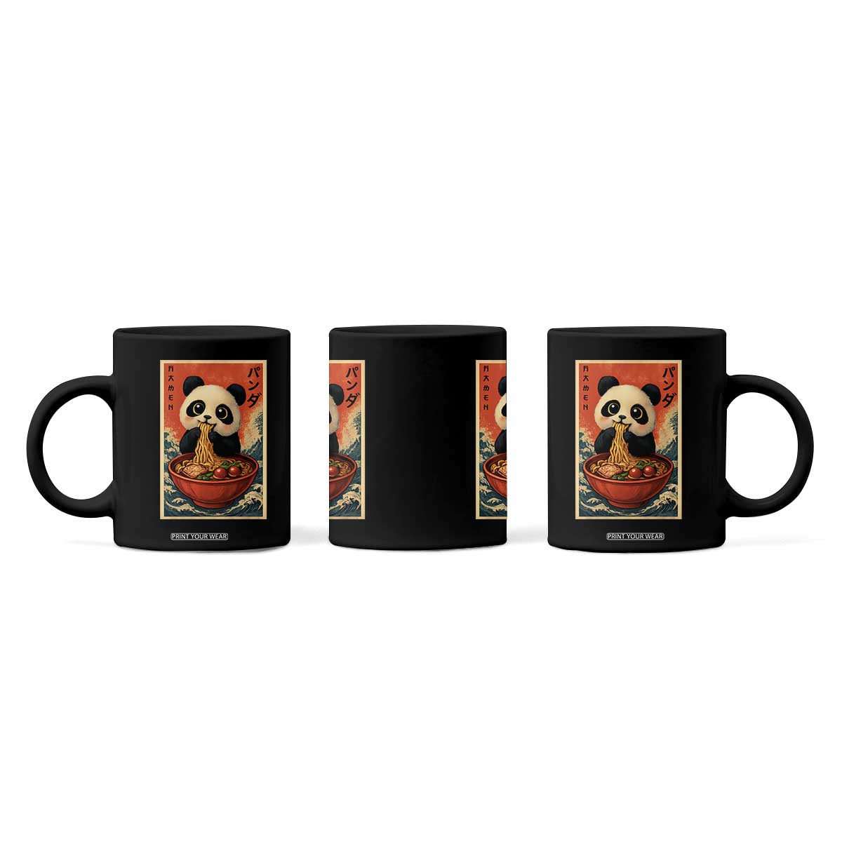 Kawaii Anime Panda Ramen Coffee Mug Funny Japanese Noodles Anime Lovers TS10 Print Your Wear