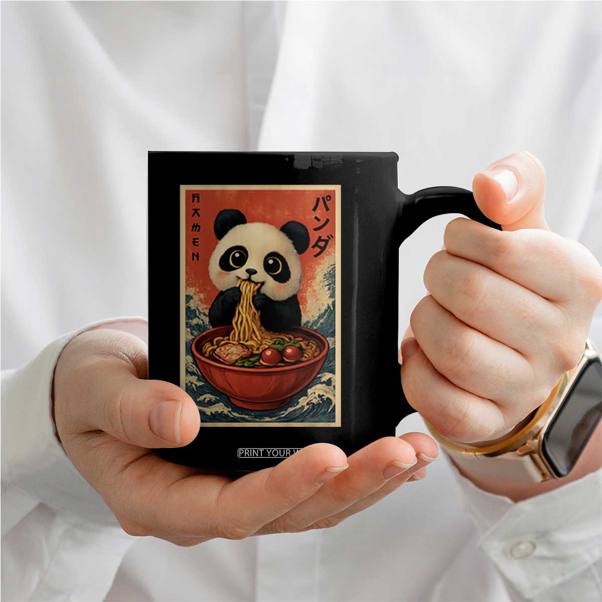 Kawaii Anime Panda Ramen Coffee Mug Funny Japanese Noodles Anime Lovers TS10 Print Your Wear