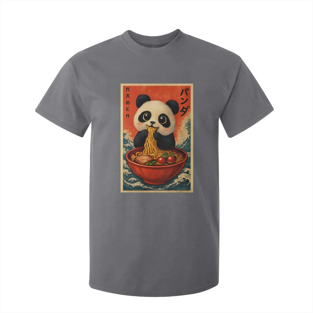 Kawaii Anime Panda Ramen T Shirt For Kid Funny Japanese Noodles Anime Lovers TS10 Charcoal Print Your Wear