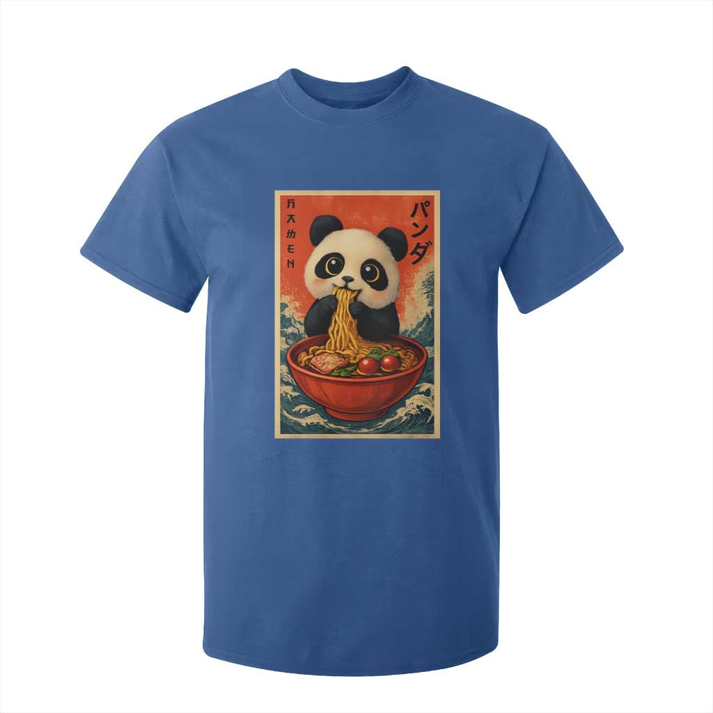 Kawaii Anime Panda Ramen T Shirt For Kid Funny Japanese Noodles Anime Lovers TS10 Royal Blue Print Your Wear