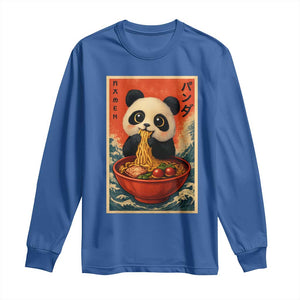 Kawaii Anime Panda Ramen Long Sleeve Shirt Funny Japanese Noodles Anime Lovers TS10 Royal Blue Print Your Wear