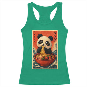 Kawaii Anime Panda Ramen Racerback Tank Top Funny Japanese Noodles Anime Lovers TS10 Irish Green Print Your Wear