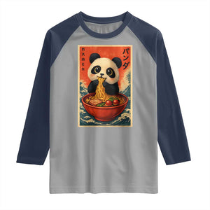 Kawaii Anime Panda Ramen Raglan Shirt Funny Japanese Noodles Anime Lovers TS10 Sport Gray Navy Print Your Wear