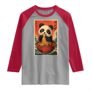 Kawaii Anime Panda Ramen Raglan Shirt Funny Japanese Noodles Anime Lovers TS10 Sport Gray Red Print Your Wear