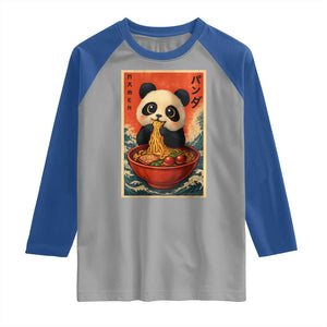 Kawaii Anime Panda Ramen Raglan Shirt Funny Japanese Noodles Anime Lovers TS10 Sport Gray Royal Print Your Wear