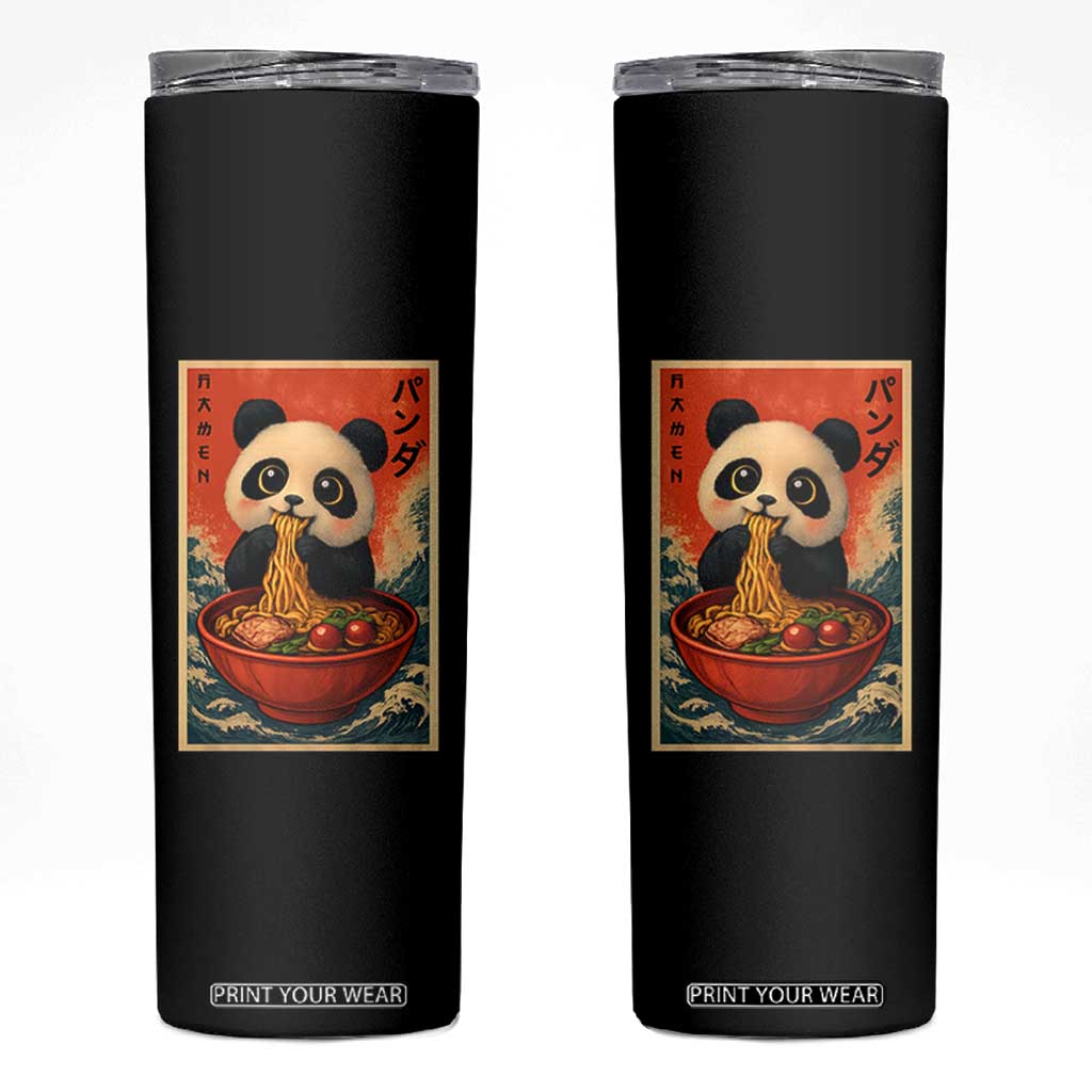 Kawaii Anime Panda Ramen Skinny Tumbler Funny Japanese Noodles Anime Lovers TS10 Black Print Your Wear
