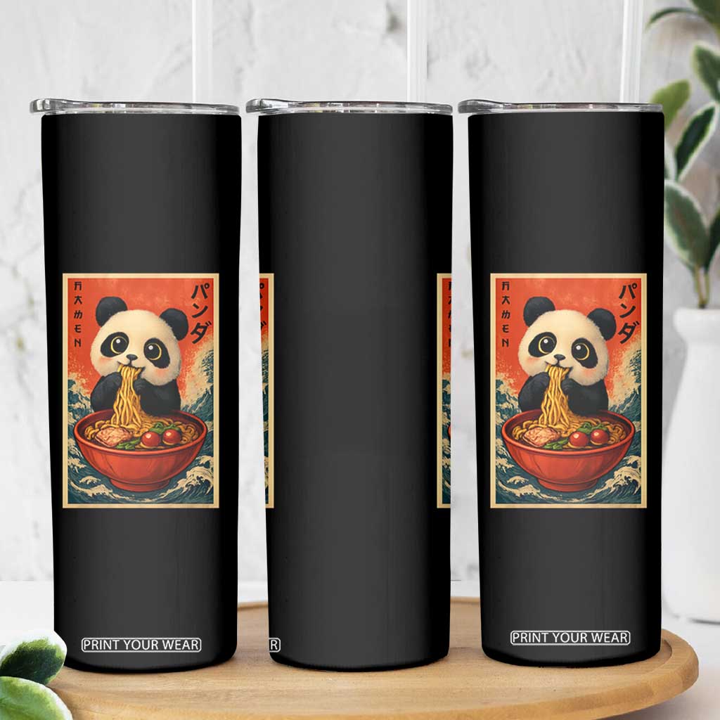 Kawaii Anime Panda Ramen Skinny Tumbler Funny Japanese Noodles Anime Lovers TS10 Print Your Wear