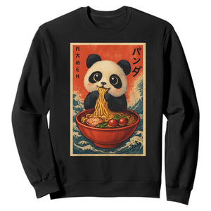 Kawaii Anime Panda Ramen Sweatshirt Funny Japanese Noodles Anime Lovers TS10 Black Print Your Wear